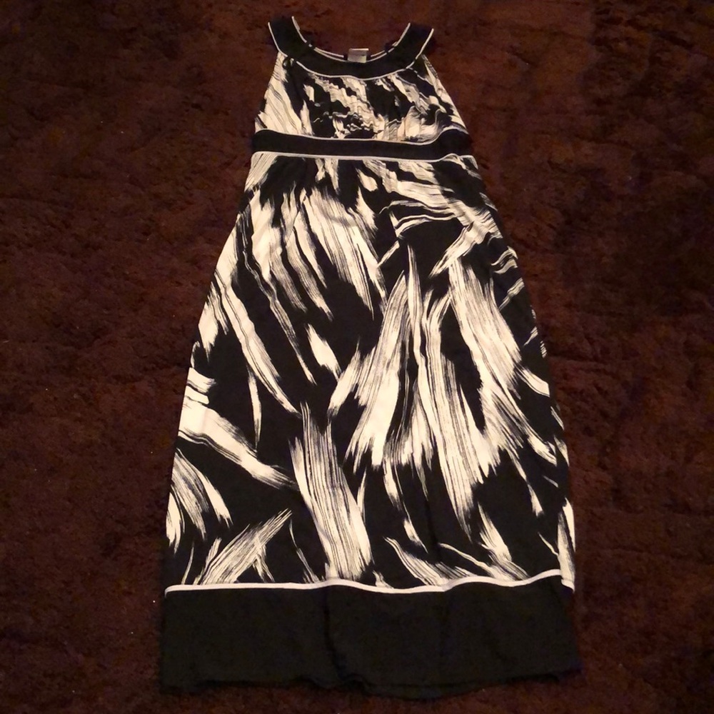 Kathy Roberta Sleeveless Black & White Dress